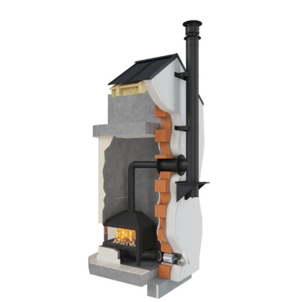 Ø 150 Schornstein online konfigurieren ( Schwarz Matt ) Innen- und Außenmontage - Schornstein-es