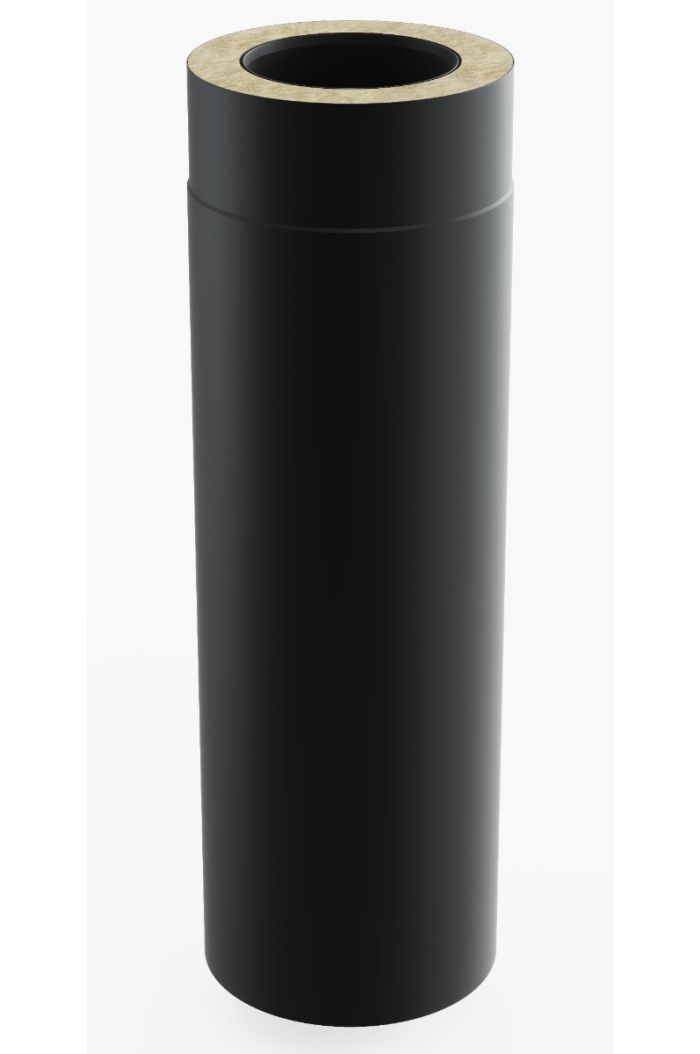 Schornstein-es Längenelement 500mm Ø 150 mm Schwarz Matt  