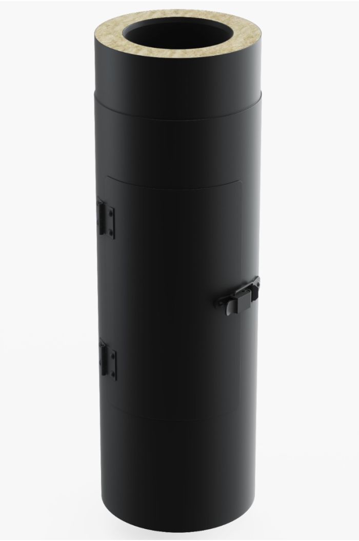 Schornstein-es Prüföffnung Ø100mm Schwarz Matt 