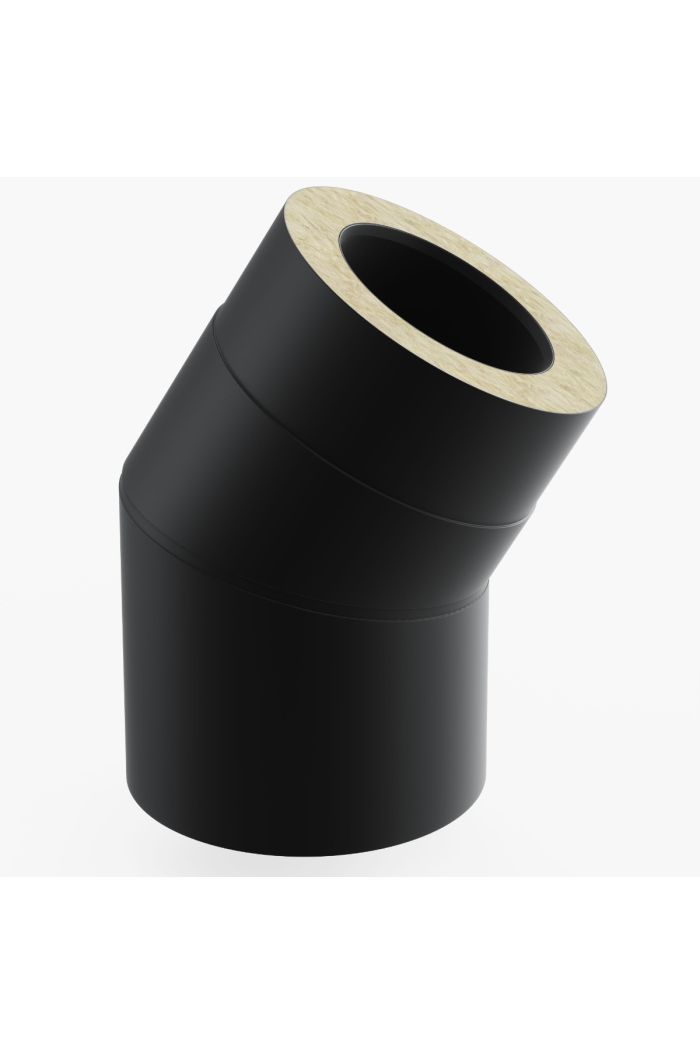 Schornstein-es Versatzbogen 30° Ø 100mm Schwarz Matt 