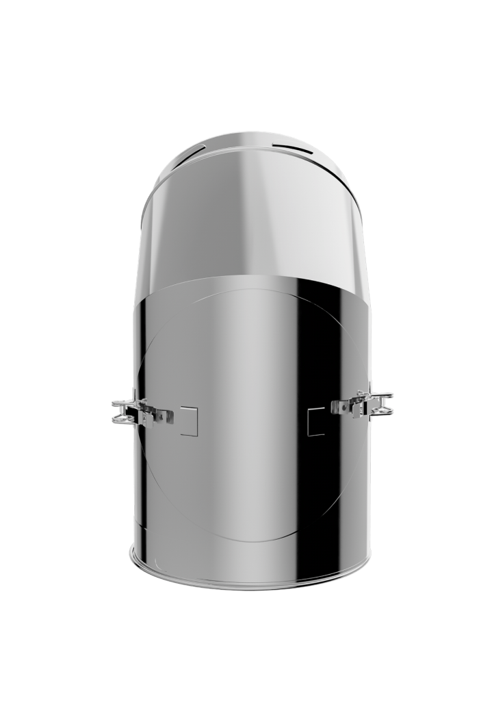 Edelstahlschornstein Versatzbogen  45° mit Öffnung 80mm ID